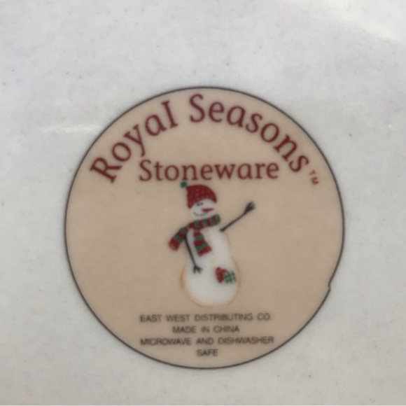 Set Of 2 Royal Seasons ‘Snowman’ Stoneware Coupe Soup/Cereal Bowls - Picture 5 of 5